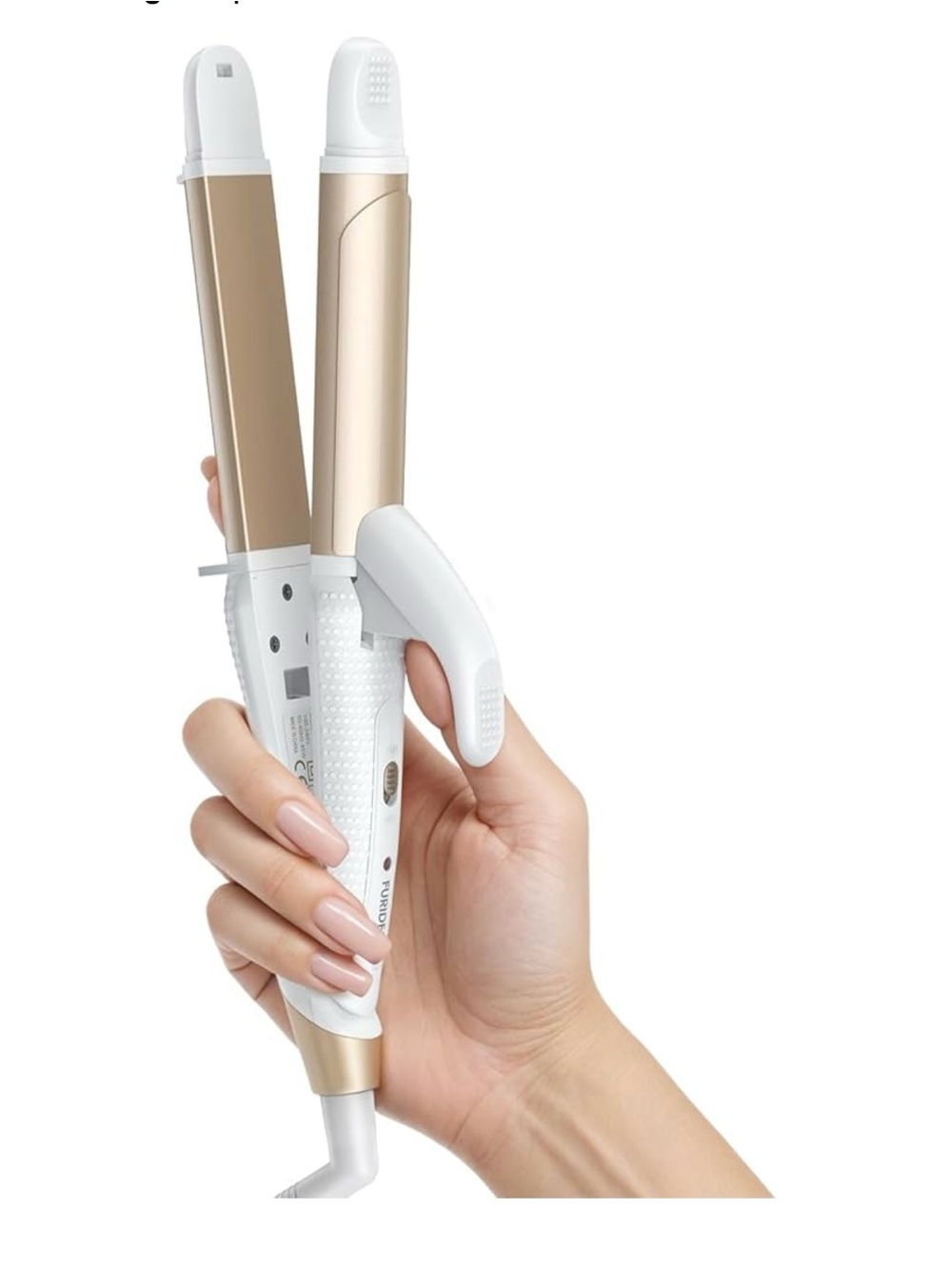 $49. Furiden Life White and Gold Dual Voltage Hair Styling Iron. NEW open box.